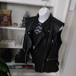 Black genuine leather vest by Dawn Levy